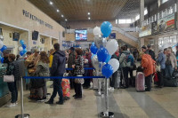 В аэропорту Хакасии встретили первый рейс из Сочи