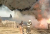 Страшный пожар со взрывом снял на видео замглавы Хакасии