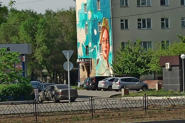 Огромное граффити появилось на многоэтажке рядом с Хакасией